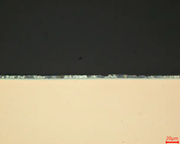 Tin top layer and nickel underlayer interface
