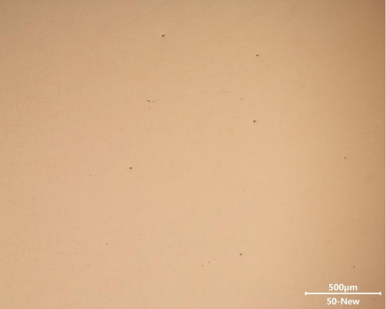 Porosity analysis of 3D-printed copper sample at 50x magnification